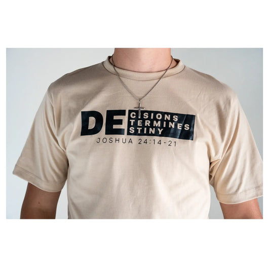 Chapters and Verses Unisex "DECISION DETERMINES DESTINY" Brown Shirt Clearance